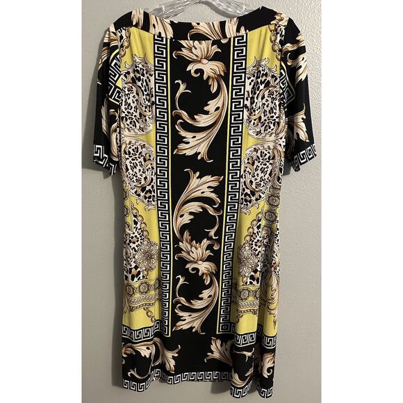 Etcetra Womens Size 10 Enchanted Neo- Classical Motif Print Stretch Jersey Dress - Picture 6 of 6